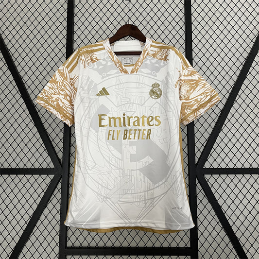 23-24 Real Madrid White-Gold Special Fan